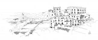 Gravina in Puglia in un illustrazione di Noemi Quintieri