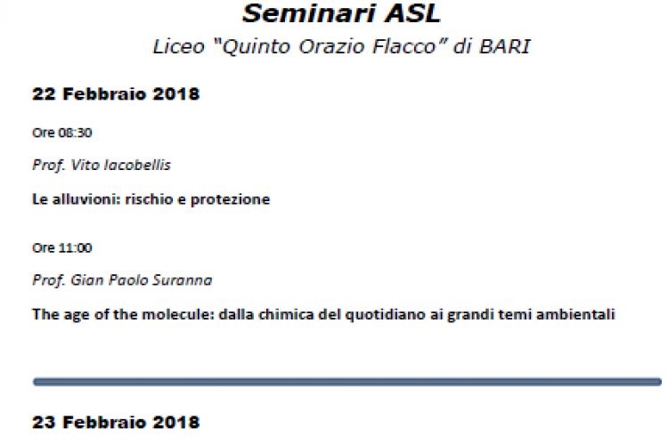 Alternanza Scuola Lavoro Bari (Flacco) 23.02.2018