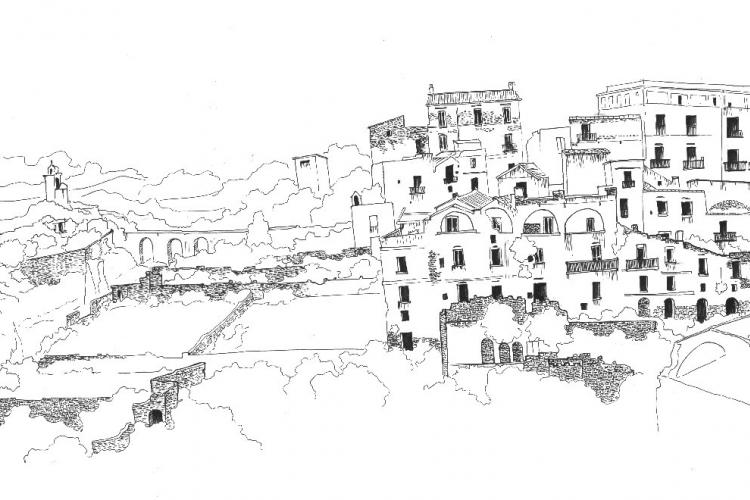 Gravina in Puglia in un illustrazione di Noemi Quintieri