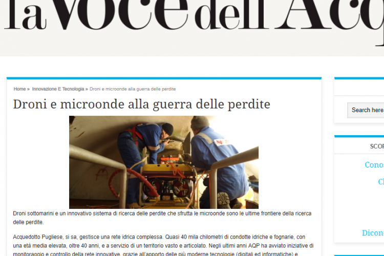 Screenshot dal sito www.vocedellacqua.it