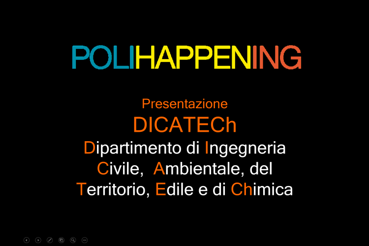 Prima slide della Presentazione dei Corsi di Laurea erogati da DICATECh- POLITECNICO DI BARI