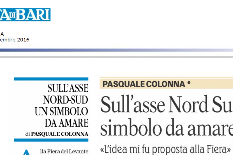 Articolo su Gazzetta di Bari - P. Colonna - 12.09.2016