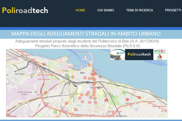 Preview mappa adeguamenti Sicurezza Stradale studenti - Progetto Pa.S.S.S.
