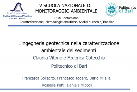 Prima slide della presentazione tenuta dell'ambito della V Scuola di Monitoraggio Ambientale 